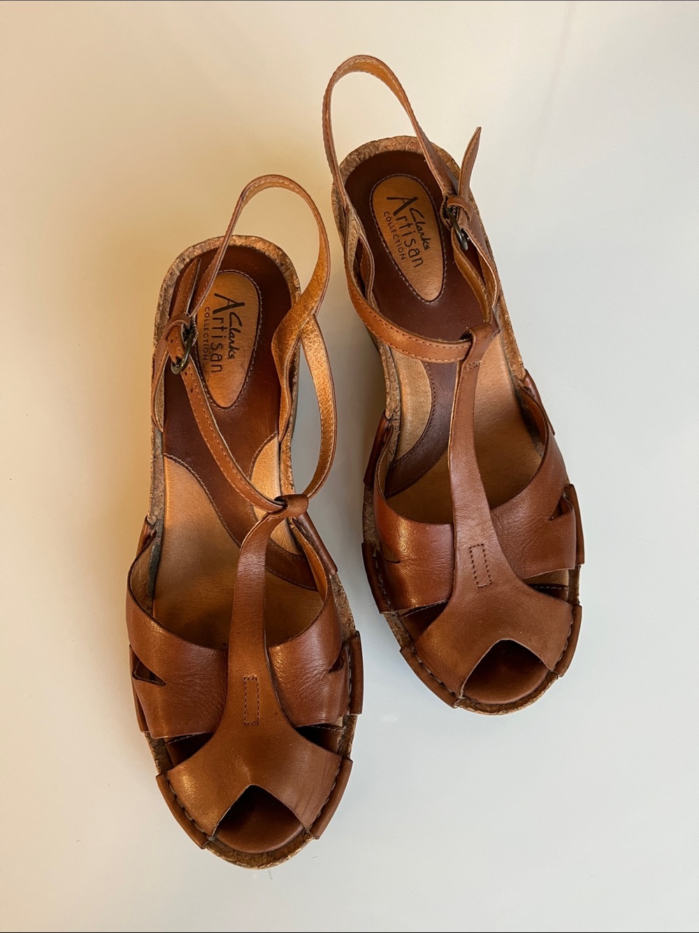 Women's Brown Leather Heeled Sandals